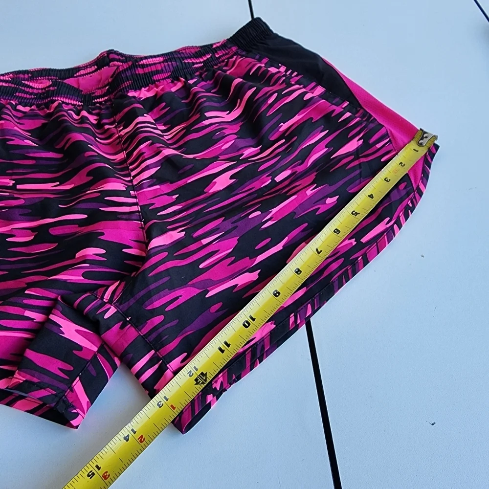 NIKE Women’s Dri-Fit Black & Pink Athletic Running Shorts Elastic Waist Medium - Picture 3 of 11